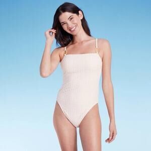 Shade & Shore Women's NWOT Boho Cottage Crochet One Piece Swimsuit - Size Large